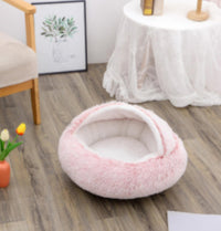 2 In 1 Dog And Cat Bed Pet Winter Bed Round Plush Warm Bed House Soft Long Plush Pets Bed Pet Products